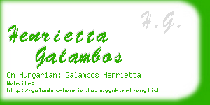 henrietta galambos business card